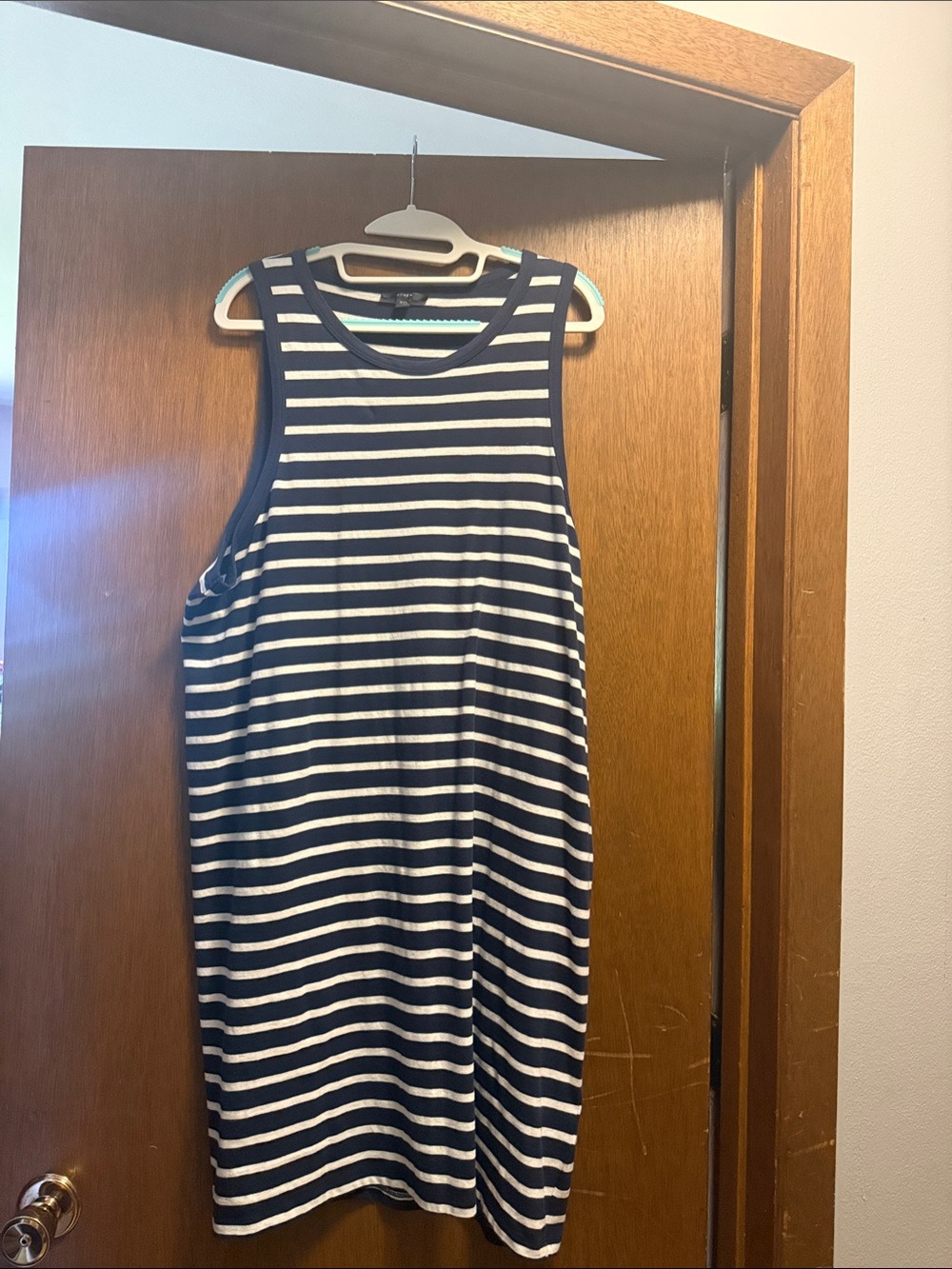 J. Crew Navy and White Striped Top